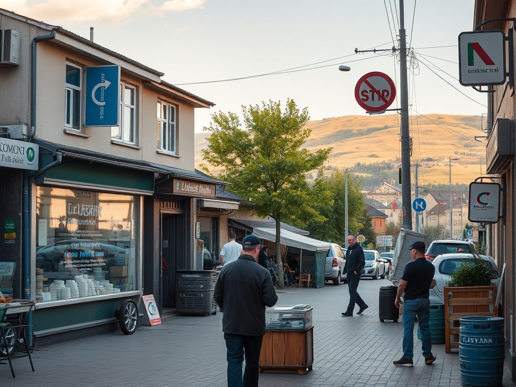 Budynek Miejskiego Ośrodka Sportu i Rekreacji (MOSiR) w Lubaniu, z widocznym napisem wskazującym na poszukiwanie dyrektora.