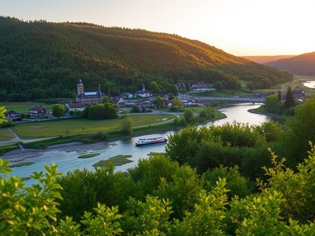 Ilustracja zanieczyszczenia powietrza w Lubań, pokazująca wpływ pyłów PM2.5 i PM10 na zdrowie mieszkańców.